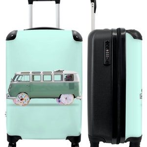 Koffer - handbagage - kinderkoffer - busje - donut - retro