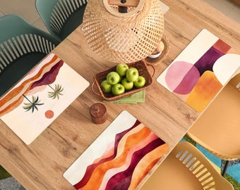 Abstrakte Kunst Vinyl-Tischset - hitzebeständige Tischdekoration