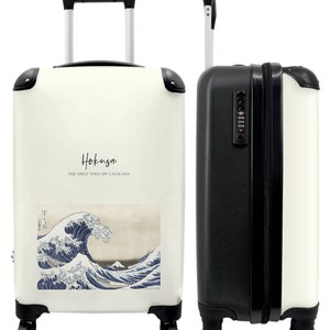 Koffer - handbagage - kunst - hokusai - zee - golf
