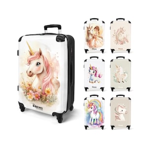 Kinderkoffer Eenhoorn voor Meisjes – Handbagage, Medium of Groot formaat – Kindertrolley - Lichtgewicht reiskoffer met zwenkwielen