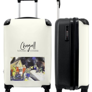 Koffer - handbagage - kunst - chagall - tekening - winter in viterse