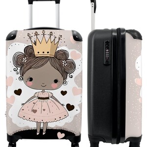 Koffer - handbagage - kinderkoffer - prinsessen - jurk - hartjes - kinderen - meisjes