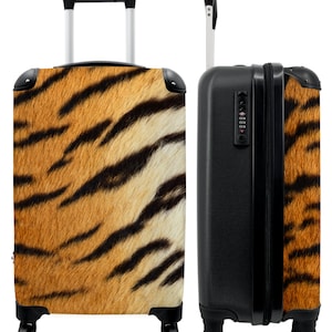 Koffer - handbagage - tijgerprint - jas - dieren - design