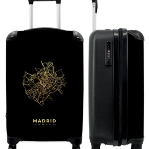 Koffer - handbagage - madrid - goud - stadsplattegrond - plattegronden