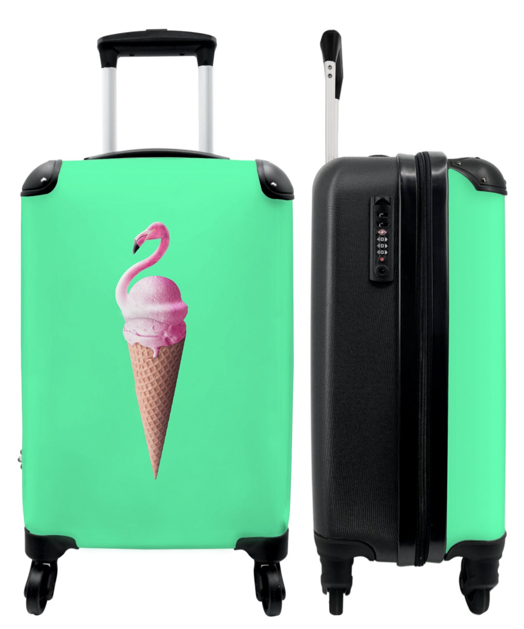 Nicole Miller Flamingo Cooler On Wheels Suitcase Cabin Luggage