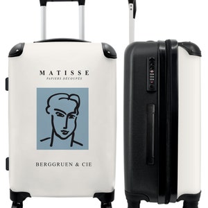 Koffer - handbagage - kinderkoffer - matisse - kunst - blauw - lijntekeningen - man