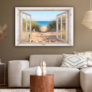 Wydruk na płótnie z widokiem na plażę – Wydmy i morze – sztuka ścienna