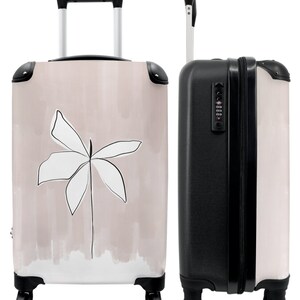 Koffer - handbagage - kunst - abstract - roze - bloem