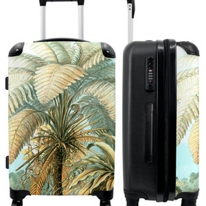 Koffer - handbagage - kinderkoffer - vintage - palmboom - haeckel - art - tropical
