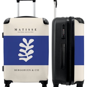 Koffer - handbagage - kinderkoffer - matisse - kunst - blad - blauw - abstract