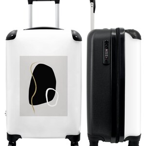 Koffer - handbagage - zwart - wit - goud - abstract