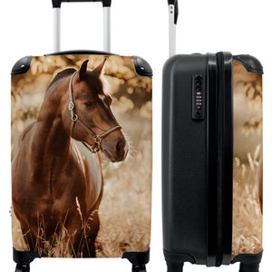 Valise bagage cabine valise enfant cheval nature marron fille image 1