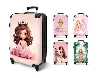Girls Princess Luggage – Lightweight Hardshell Kids Suitcase