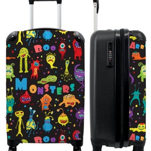 Koffer - handbagage - kinderkoffer - monster - kleuren - kinderen - ruimte