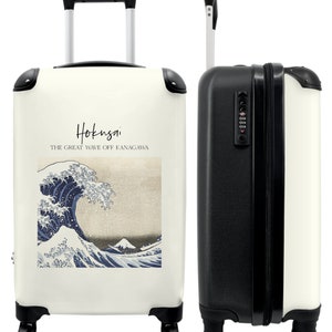 Koffer - handbagage - kunst - zee - golven - hokusai