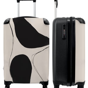 Koffer - handbagage - abstract - zwart - beige - art