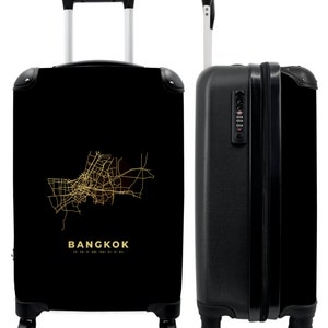Koffer - handbagage - bangkok - stadsplattegrond - landkaarten - goud