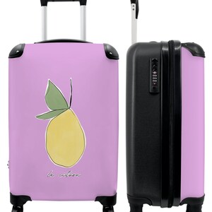 Koffer - handbagage - 'le citron' - paars - citroen - abstract