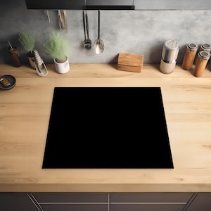 Induction Hob Protector Mat – Vinyl Stove Cap and Top Cover – Electric Cooker Kitchen Hob Cover – Stylish Mat for Induction Cooktops - Black