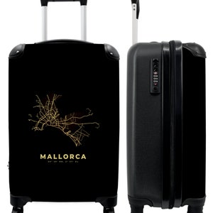 Koffer - handbagage - goud - plattegrond - stadsplattegrond - landkaarten - mallorca