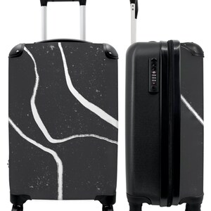 Koffer - handbagage - wit - zwart - abstract - art