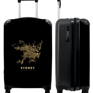 Koffer - handbagage - sydney - goud - plattegrond - stadsplattegrond - plattegronden