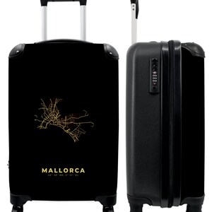 Koffer - handbagage - mallorca - kaart - goud - kaarten