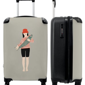 Koffer - handbagage - vis - vrouw - abstract - art