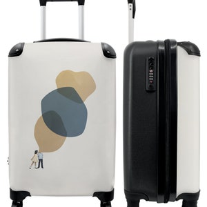 Koffer - handbagage - kind - abstract - vormen - blauw
