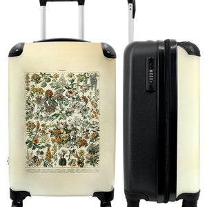 Koffer - handbagage - planten - kunst - illustratie - vintage - natuur