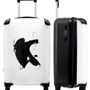 Koffer - handbagage - zwart - spot - wit - abstract - art