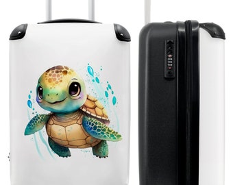 Valise - bagage cabine - valise enfant - tortue - aquarelles - animaux