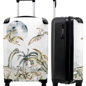 Koffer - handbagage - kinderkoffer - dino - jungle - maan - jongens
