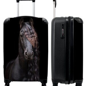 Koffer - handbagage - kinderkoffer - paard - meisjes - vlechten - bruin