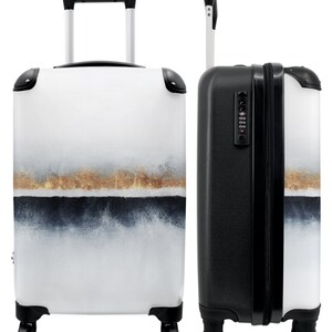 Koffer - handbagage - goud - zwart - wit - abstract