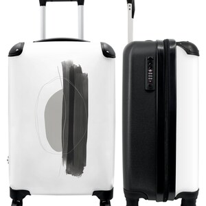 Koffer - handbagage - verf - abstract - grijs - zwart