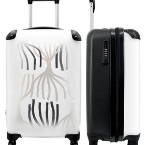 Koffer - handbagage - abstract - wit - design - zwart