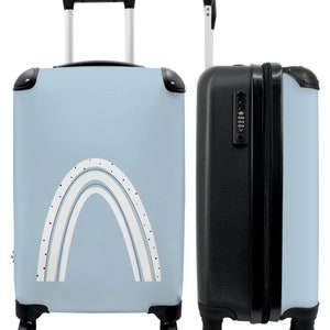 Koffer - handbagage - abstract - pastel - blauw - design