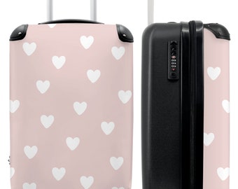 Koffer - Handgepäck - Kinderkoffer - Muster - Herz - Mädchen - rosa