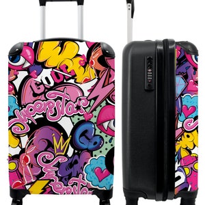 Koffer - handbagage - kinderkoffer - design - superster - stoer - patronen - lippen