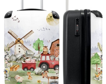 Valise - bagage cabine - valise enfant - ferme - animaux - tracteur - garçons