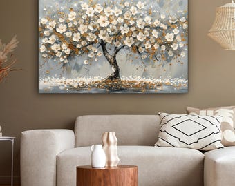 Impression sur toile d'arbre en fleurs - Art mural floral nature