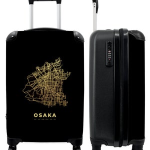 Koffer - handbagage - osaka - goud - plattegrond - stadsplattegrond