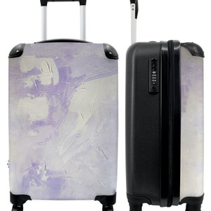 Koffer - handbagage - abstract - verf - paars - wit