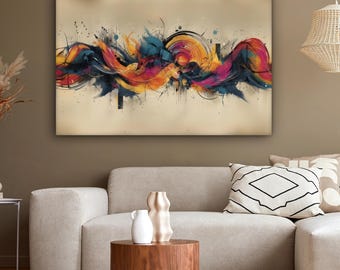 Abstrakte Leinwand - Moderne Wanddekoration - Explosion Bunte Formen