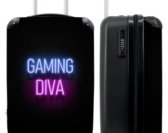 Valise - bagage cabine - valise enfant - gaming - citations - fluo - gaming diva - femme