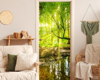 Türaufkleber Wald - Selbstklebendes Türposter zum Aufhängen