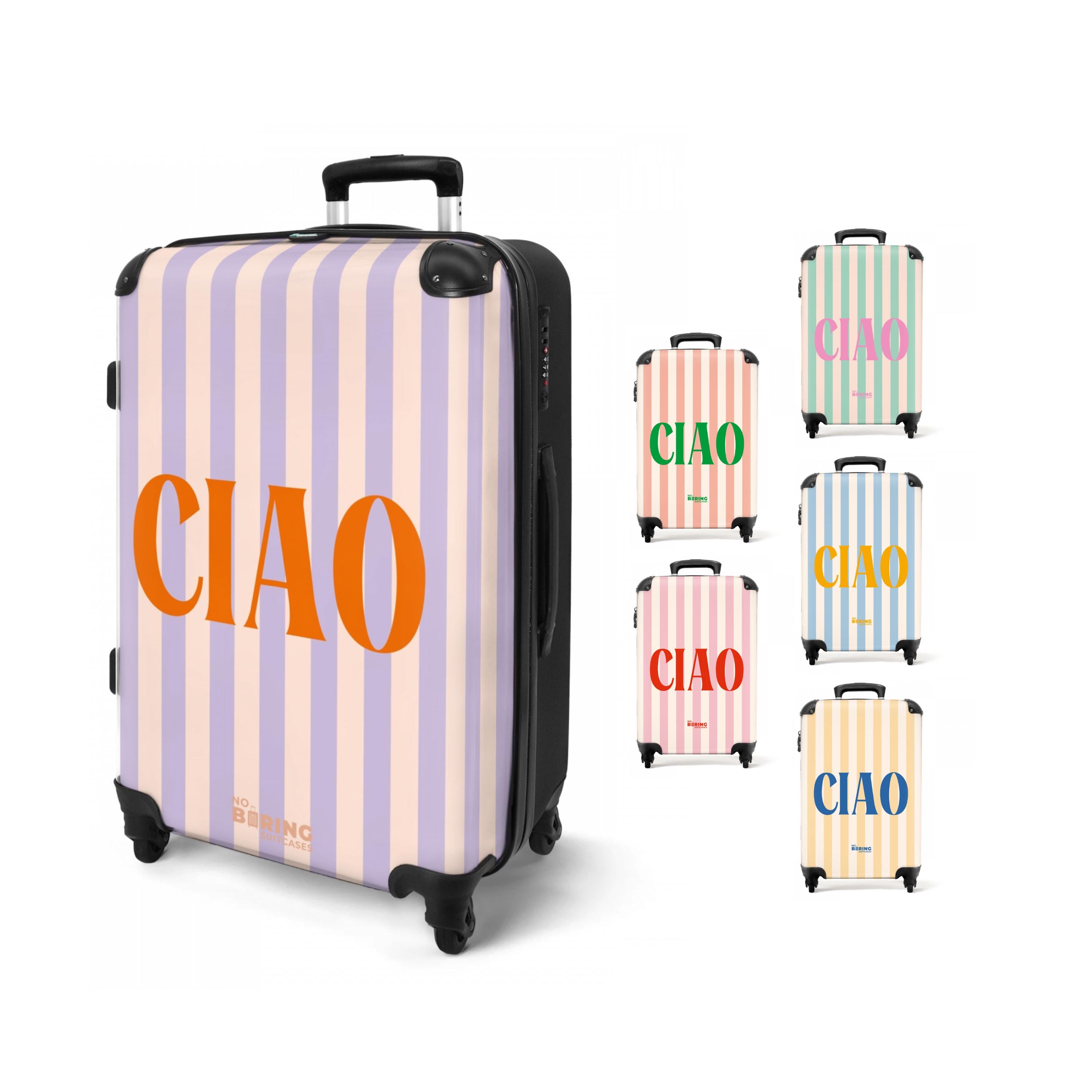 Valise rigide à rayures Ciao - Valise légère à roulettes