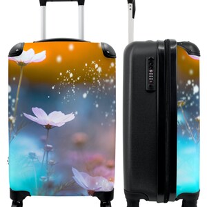 Koffer - handbagage - bloemen - roze - lente - abstract - botanisch