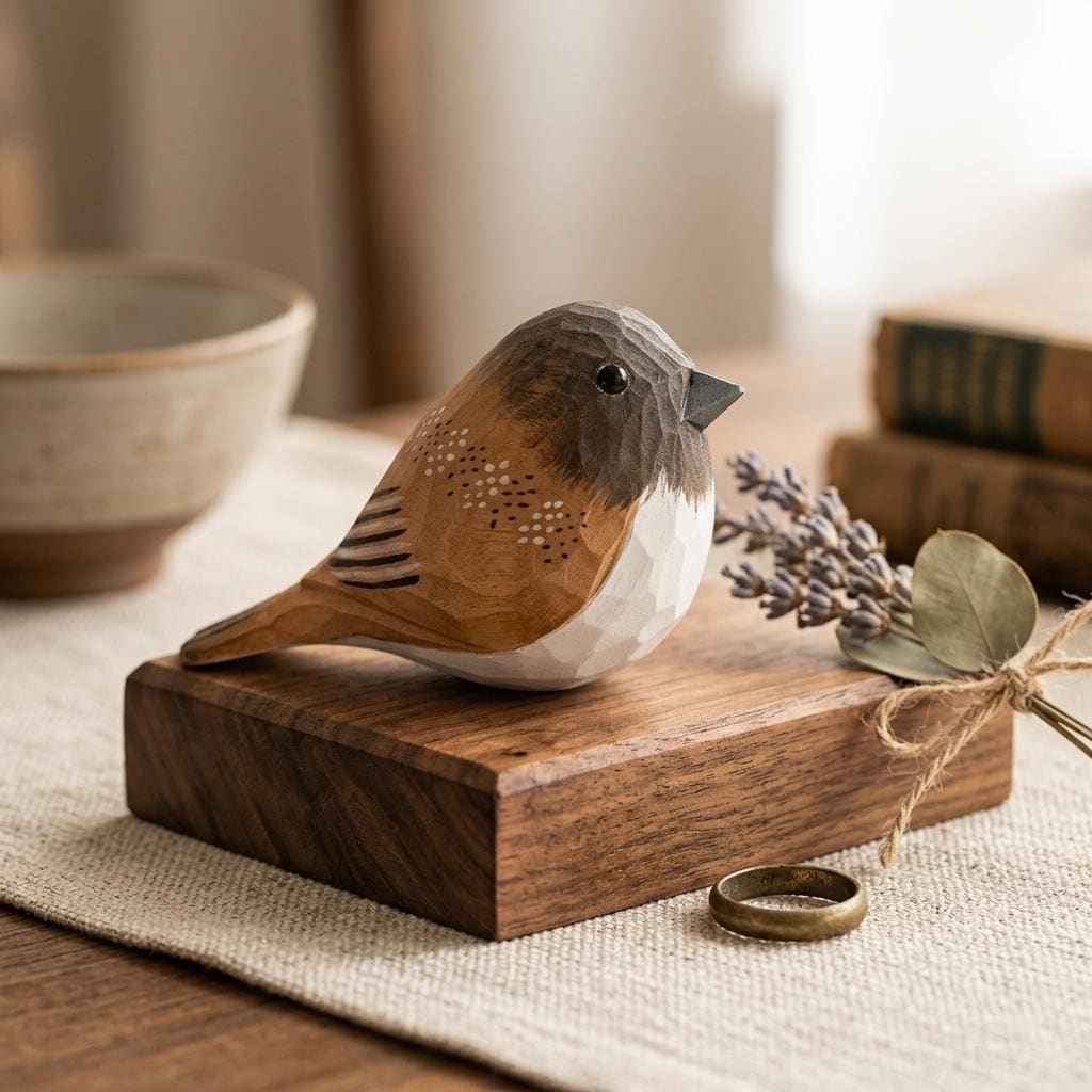 木製の鳥の彫刻 - Etsy 日本